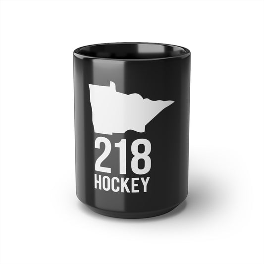 218 Hockey Black Mug, 15oz