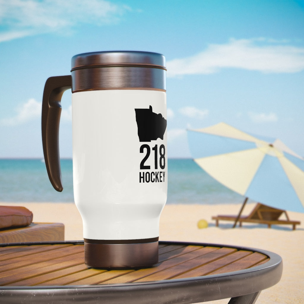 218 Hockey Stainless Steel Travel Mug with Handle, 14oz