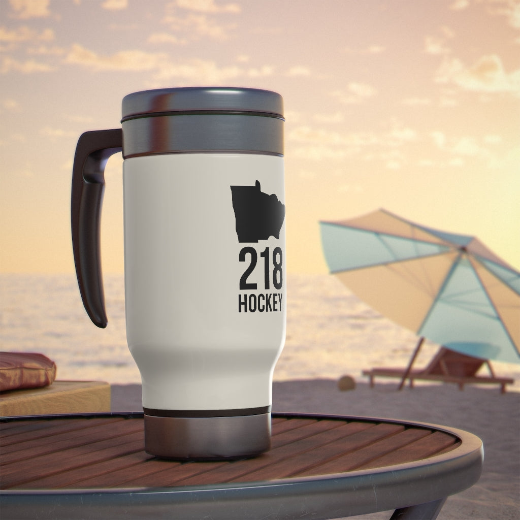 218 Hockey Stainless Steel Travel Mug with Handle, 14oz