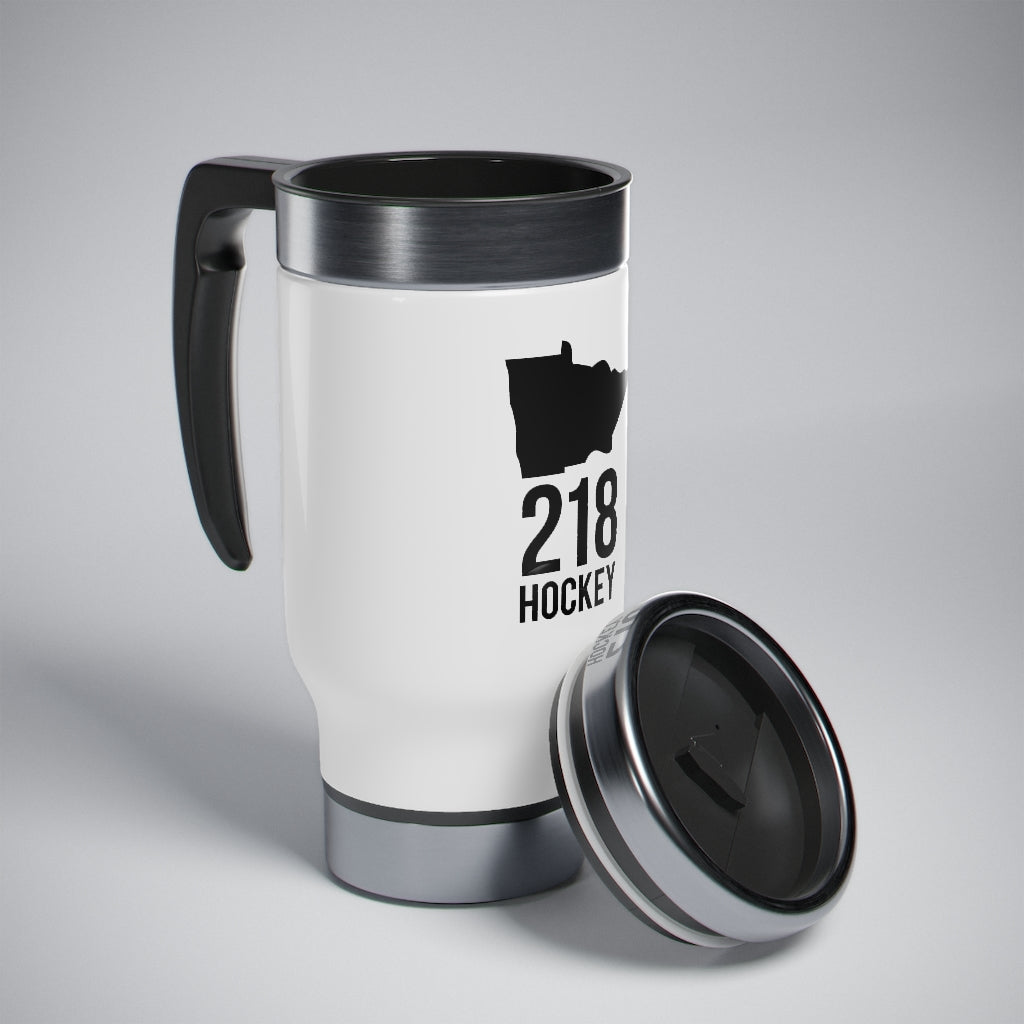 218 Hockey Stainless Steel Travel Mug with Handle, 14oz